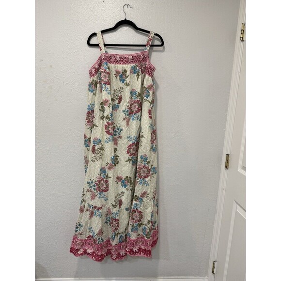 Lane Brane Smocked Square-Neck Maxi Dress Size 18/20 - Picture 2 of 10